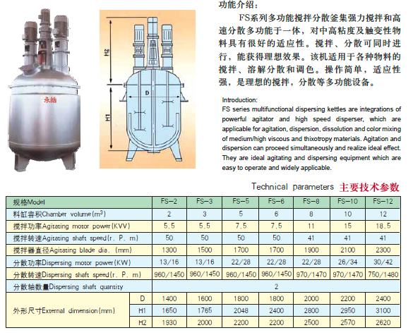FS多功能分散釜-分散設(shè)備